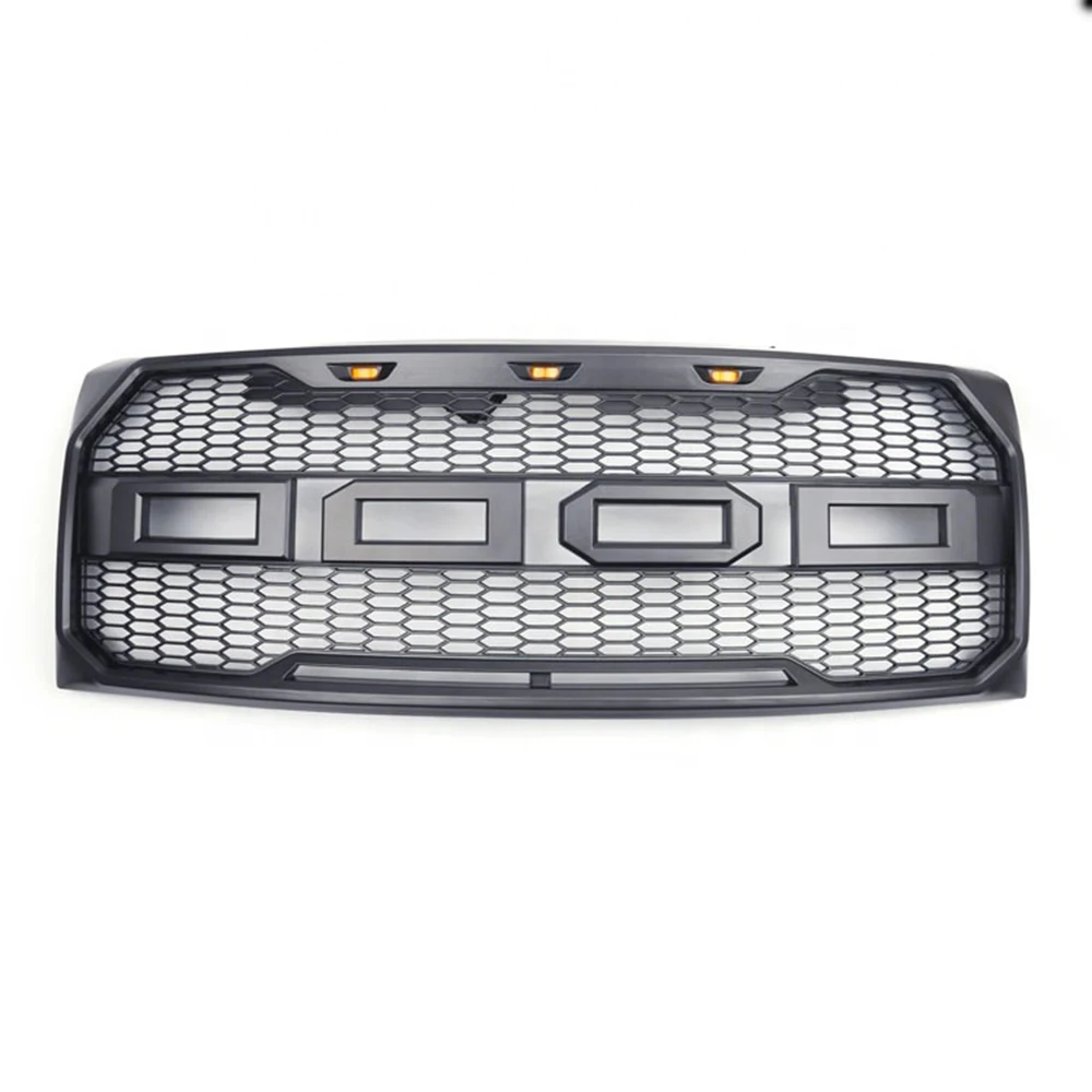 Для Ford F150 2009-2014 Со Светодиодной Подсветкой F-150 Передний Бампер Raptor Решетка Центральная Панель Верхняя Решетка 4X4 Внедорожные Модифицированные Серые Решетки