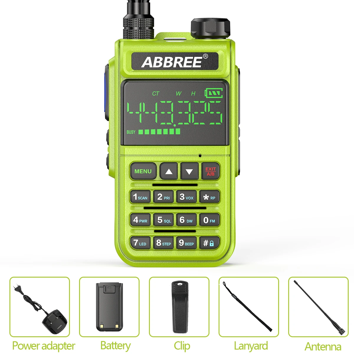 2022.ABBREE AR-518 108-660 МГц Полнодиапазонный Эфирный Диапазон 1,77 дюйма С Большим Экраном Беспроводная Частота Копирования Зарядное Устройство Type-C Ham Radio Walkie