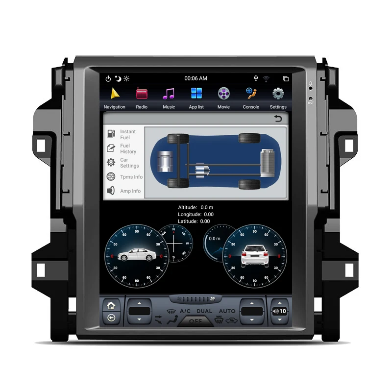 Автомобильный видеоплеер RHD 128G с экраном Tesla Android 13, автомагнитола для TOYOTA Fortuner HILUX Revo 2005-2014, стереосистема, мультимедийное головное устройство с GPS
