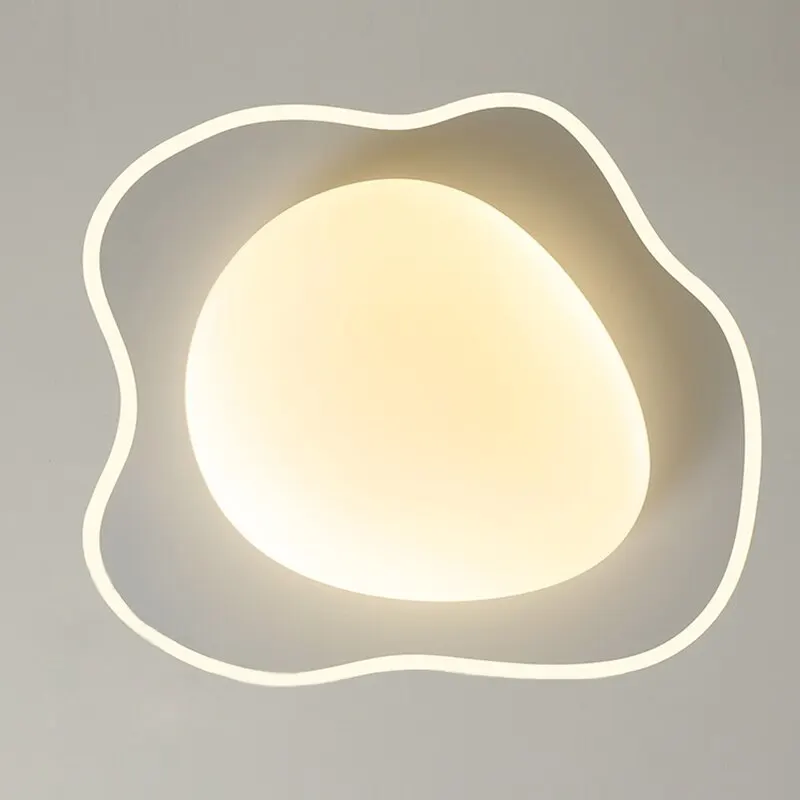 Современный минималистский дизайн Яйца Лотоса Белый Железный Акриловый Потолочный светильник с регулируемой яркостью Светодиодного освещения Комбинированный светильник для спальни и гостиной