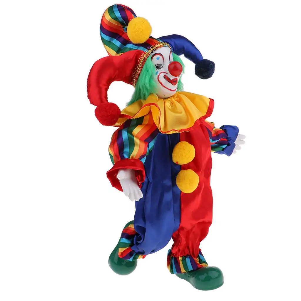 Одежда ручной работы, фарфоровая кукла-клоун, украшения на Хэллоуин, подарки 38см # 1