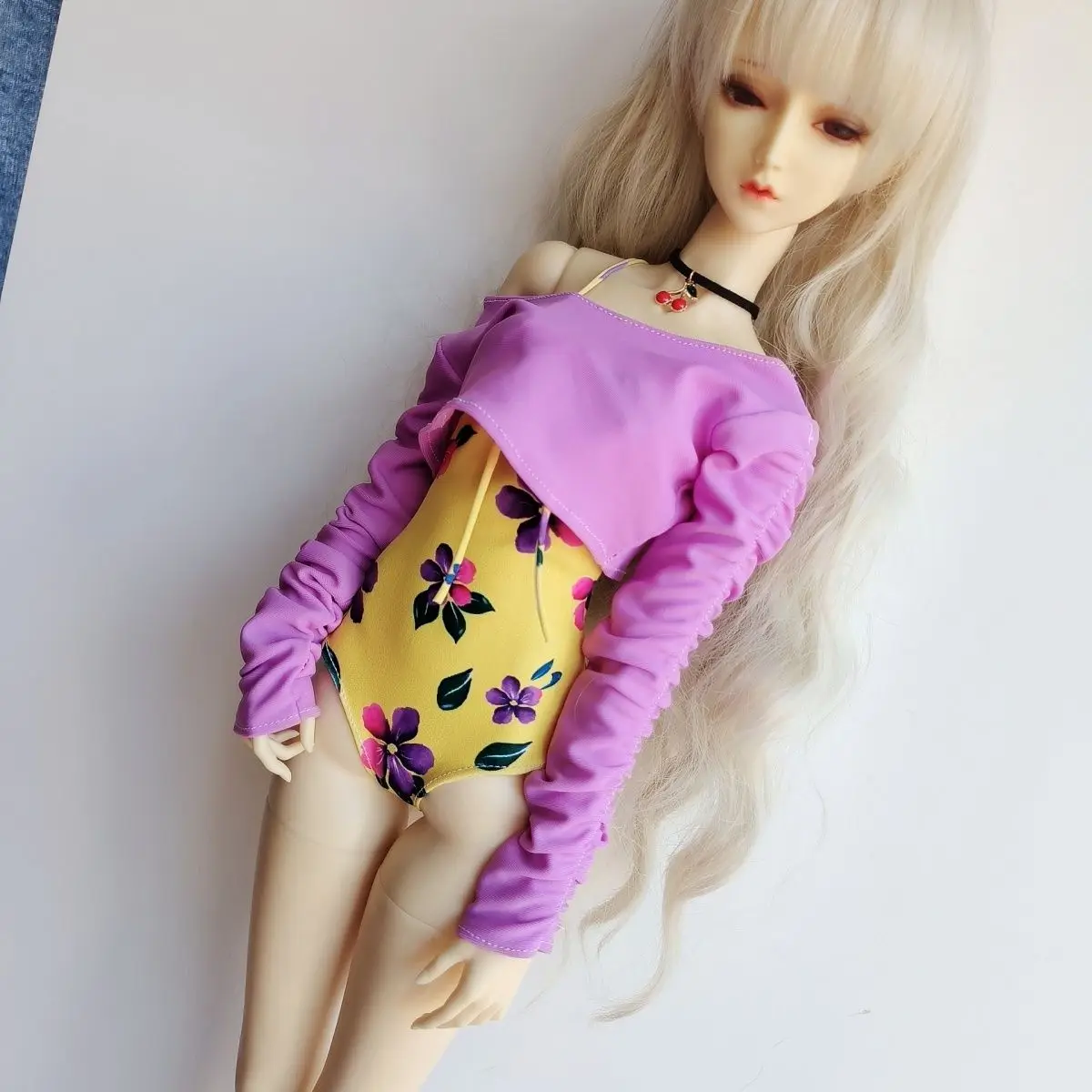 Одежда новая 60 см куклы для 1/3 BJD куклы девушка игрушки один кусок одежды цветочный открытой спиной купальник куртка костюм платье вверх аксессуары