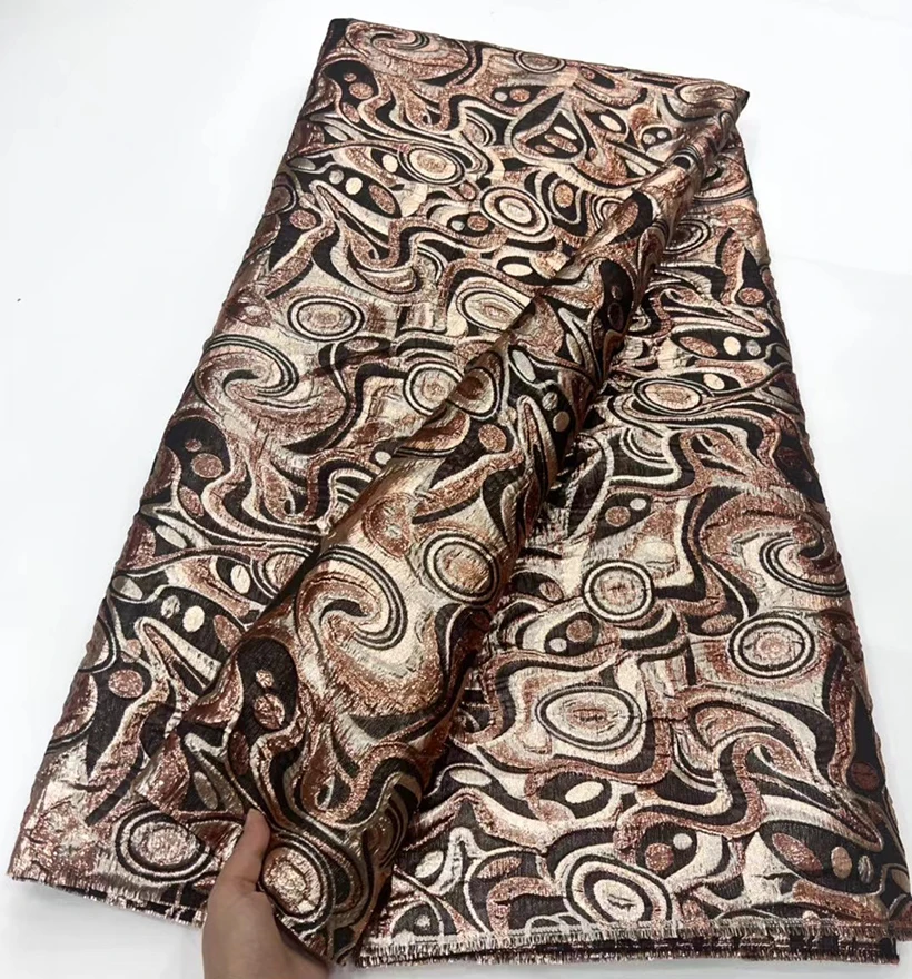 Новая 5-Ярдовая Африканская Парчовая Кружевная Жаккардовая Ткань Высокого Качества Нигерийская Цветочная Дамасская Ткань Органза Французское Сетчатое Платье Tissus Material