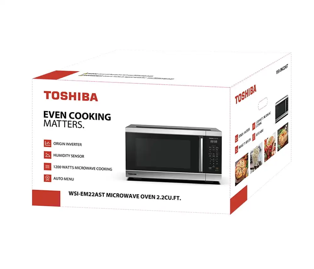 Микроволновая печь Toshiba 2,2 куб. футов, 1200 Вт, нержавеющая сталь