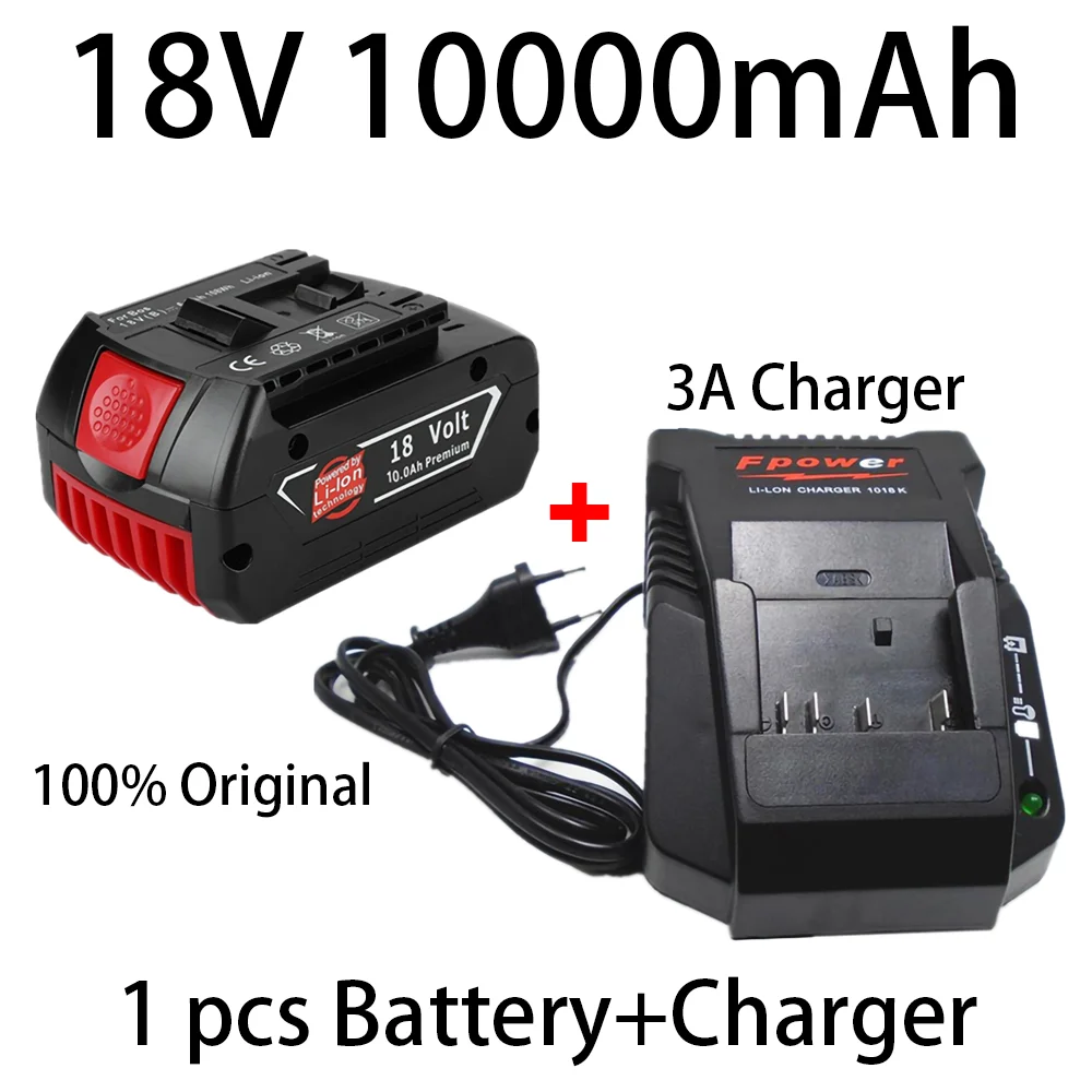 Аккумулятор литий-ионный 18 В, 10 ач, Перезаряжаемый, для оптимального восприятия электроэнергии, BAT609, BAT609G, BAT618, BAT618G, BAT614 + 1 заряд