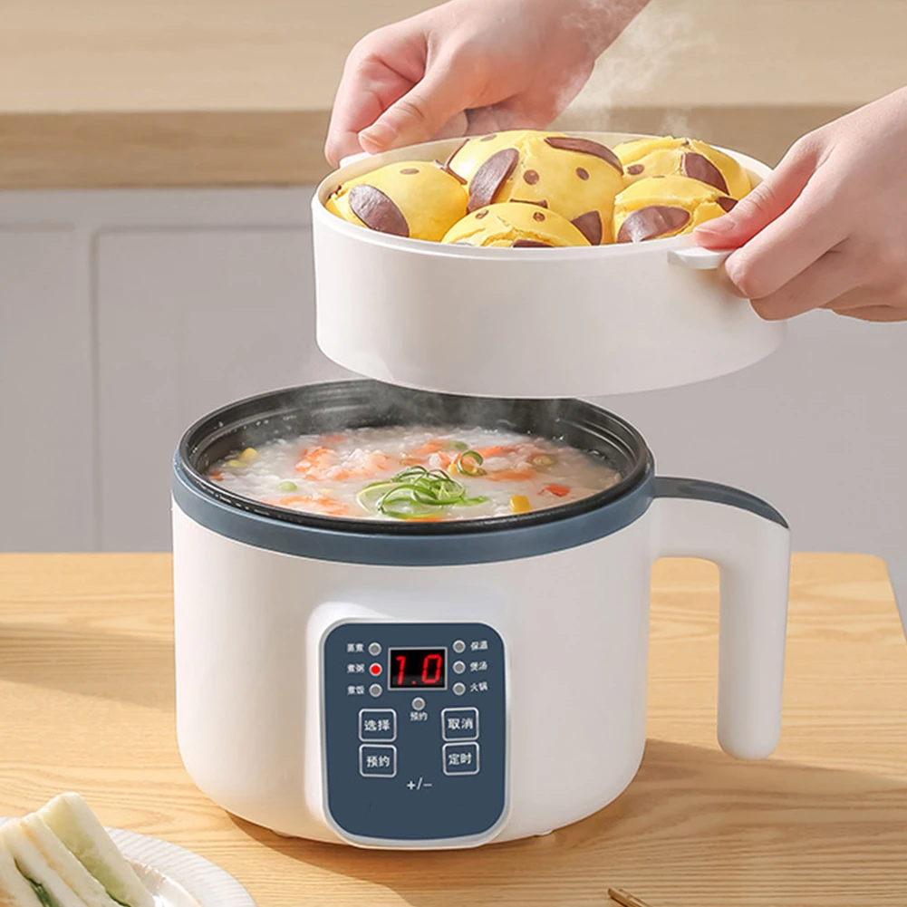 Многофункциональная Электрическая рисоварка Одно-двухслойная 1,7 л для приготовления рагу на 2-3 персоны, лапша, Яйца, суп, Пароварка, кастрюля для приготовления пищи
