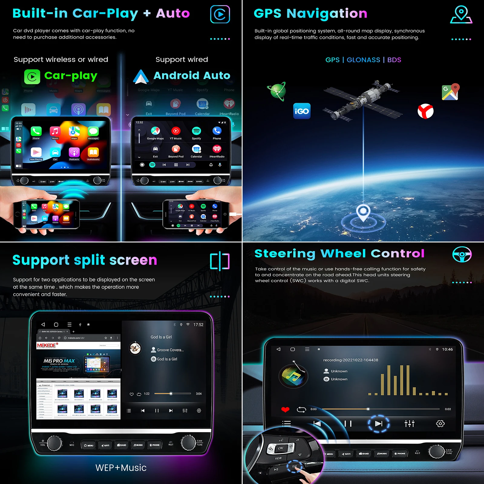 Большой экран 8G + 128G Android 13 Автомагнитола Мультимедийный аудиоплеер Навигация Видео для Audi TT 2 8J 2006 - 2014 Carplay AUTO BT