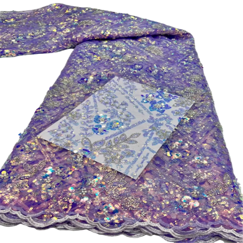Высококачественный Модный Французский тюль с вышивкой, кружевная ткань с пайетками смешанного цвета с африканской нигерийской кружевной тканью для свадебного платья
