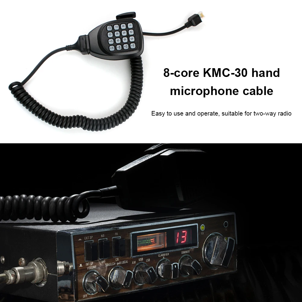 8-Контактный Кабель Портативного динамика, Простой В установке, для мобильных Радиостанций, Микрофонный кабель, Запчасти для Портативной рации для KMC-30 для Kenwood KMC-32 KMC-35