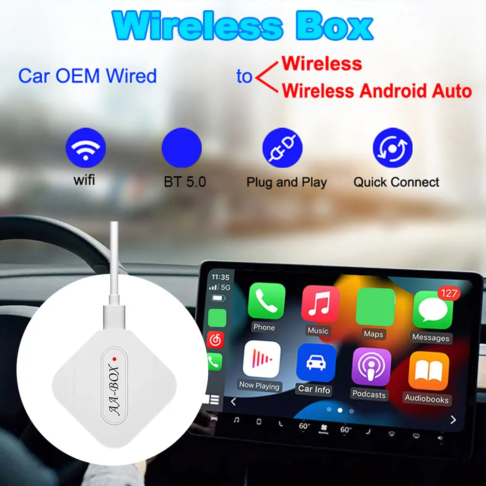 Carplay AI Box Car OEM Проводной CarPlay к беспроводной системе CarPlay Linux Быстрое подключение Smart Mini AI Box USB Подключи и играй